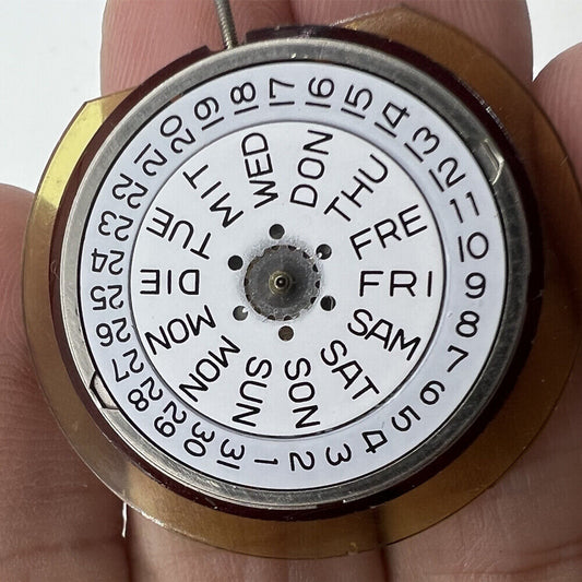 ETA 955.124 Swiss Made quartz watch movement with day-date function for precise repairs.