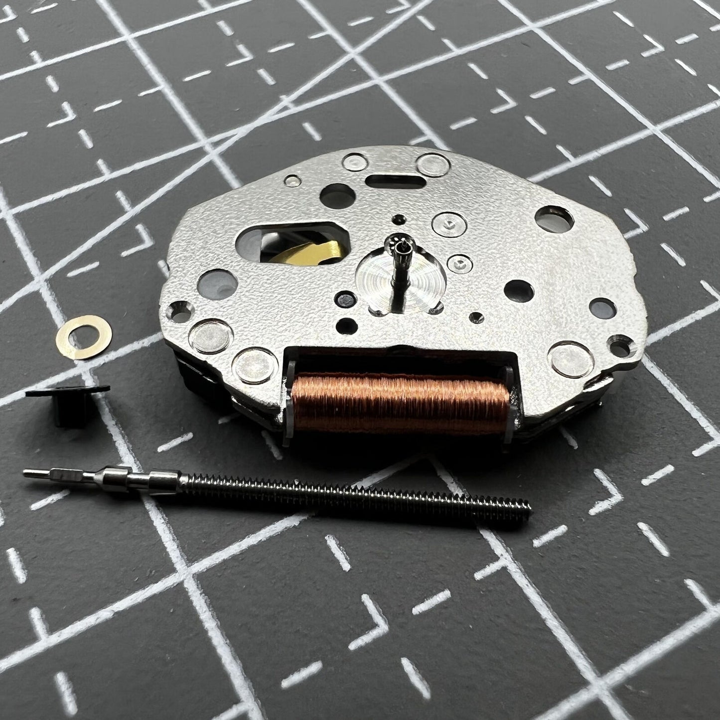 Miyota Citizen 2036 quartz watch movement with stem, ideal for precise watch repair and replacement parts.