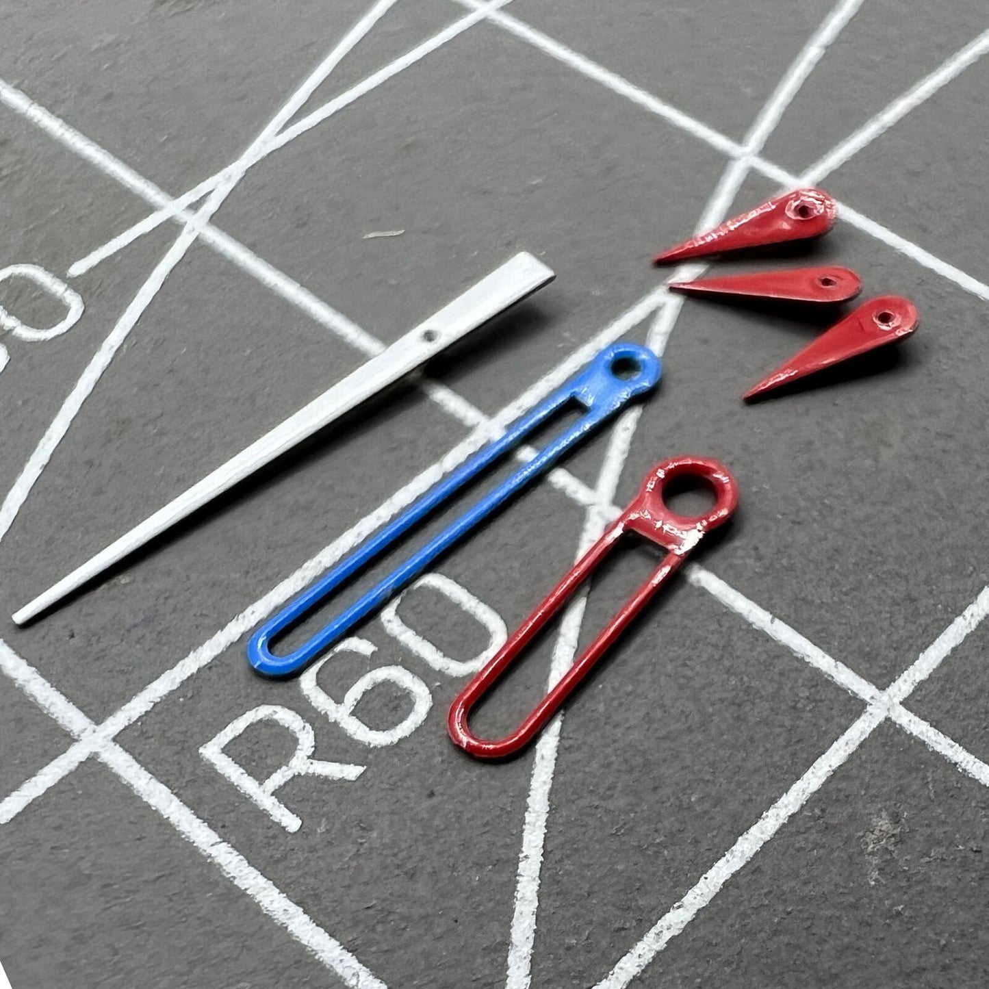 Red small second hand with blue and red trim for VD53, VD54, VD57 watch movements.