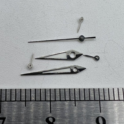Uhrzeiger, 11,5 mm, silberner Rand, grün leuchtend, für VX3J, VX9J, VX7J, VX3N, VX9N, VX42 