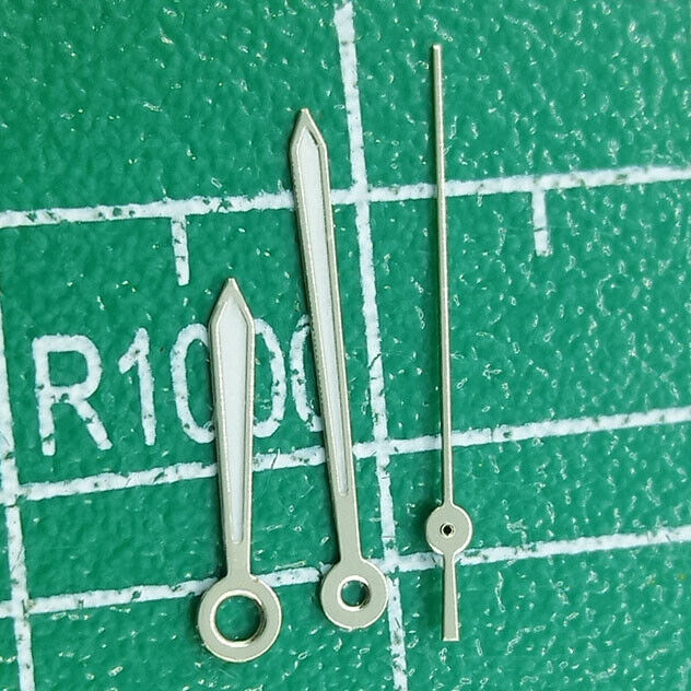Silver trim 13mm watch hands for Miyota 2315-2305 movements, precision accessory.