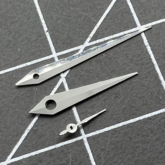 2 Sets Polierte silberne Pfeilförmige Zeiger für Miyota 1L45 Quarz Uhr