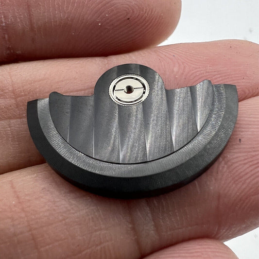 Black Line Wave carved rotor weight for Miyota NH35 NH36 watch movement, precise accessory.