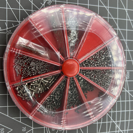 Red round box of 1000PCS AB6004 steel screws for eyeglass and watch repair accessories