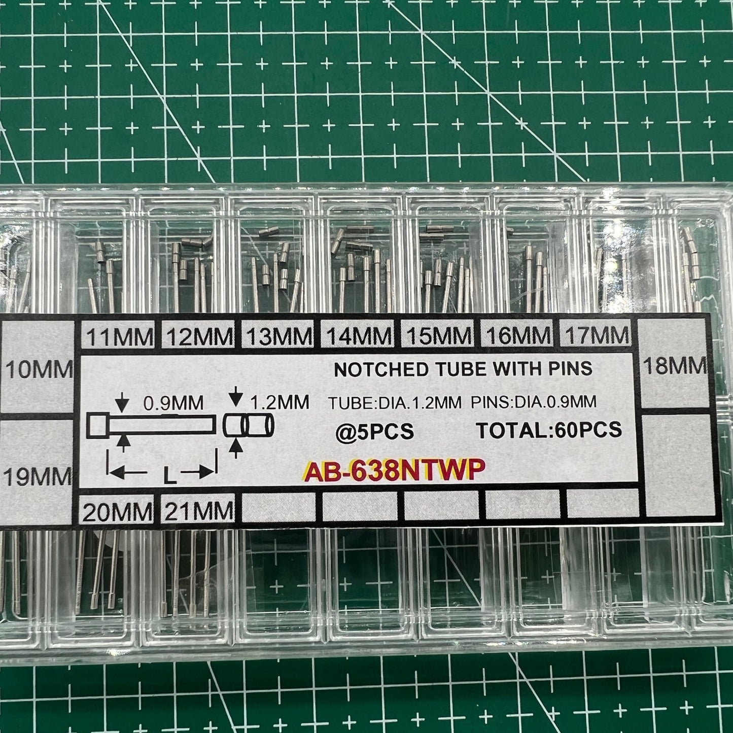 AB-638NTWP stainless steel notched watch band tube with pins for secure band attachment. Wholesale watch accessory.