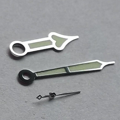 35mm black pilot watch dial with green luminous hands for men's ETA6498