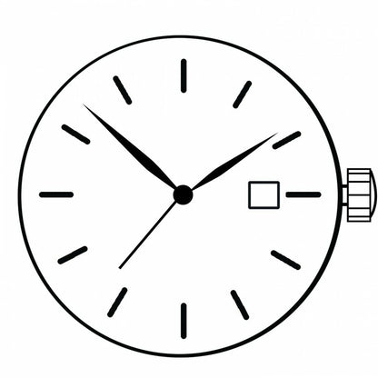 Ronda 515 quartz watch movement with date window at 3 o?clock for accurate timekeeping.
