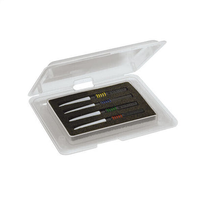 Bergeon 7013-4 metal dip oilers set for precise watch oiling with ergonomic grip, ideal for watch repair.