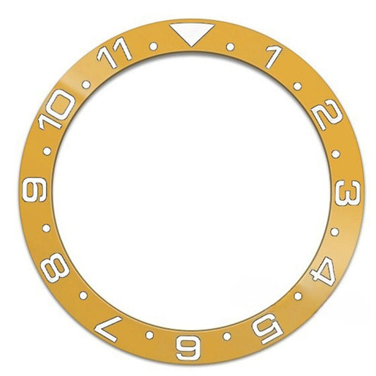 Yellow 38mm Ceramic Slope 1-11 bezel ring with white font for SUB007 watch