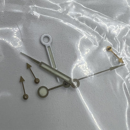 Silver-trimmed green luminous watch hands, 11.5mm, compatible with Miyota 0S80 movement.