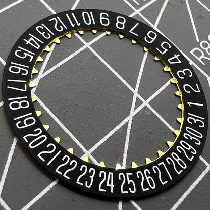Original Black Date Disk Wheel for ETA 7750 Movement, precise watch accessory replacement.