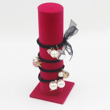 Vertical T-Bar bracelet rack, stylish jewelry display and hair band storage organizer.