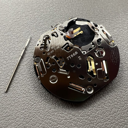 Seiko 7T86A quartz watch movement replacement part, precision Japanese craftsmanship for repairs.