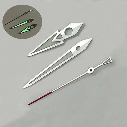 C3 luminous silver-trimmed red pointed second hand for NH36/35 movement, precise watch part
