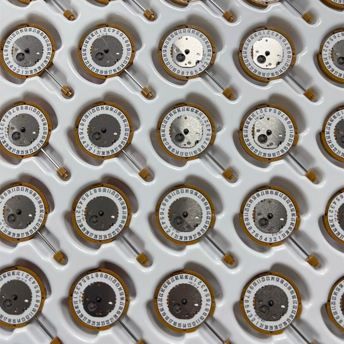 1. Set of 3 Miyota GN10 Japan quartz watch movements with date display at 3 o'clock.  