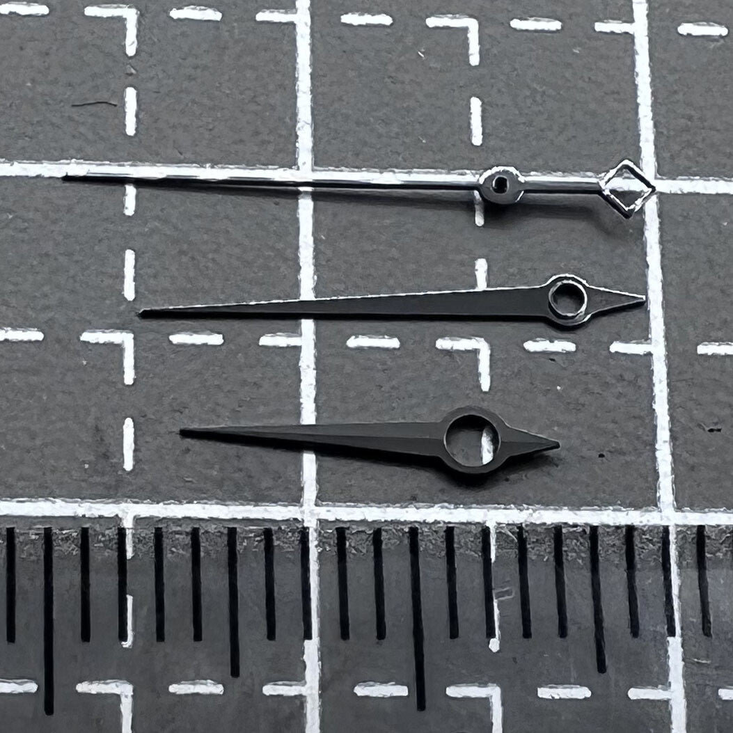 Black watch hand set 8x12x12.5mm for ETA2824 2836 PT5000 movements by Schwarzes, precise accessory for watch repair