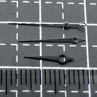 Black watch hand set 8x12x12.5mm for ETA2824 2836 PT5000 movements by Schwarzes, precise accessory for watch repair
