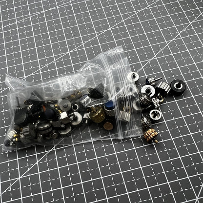 Assortiment de 100 pièces/paquet, plusieurs tailles, emballage mixte, couronne de montre 