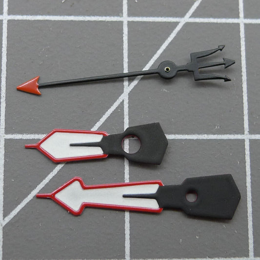 Aiguille de montre 12,5 mm à bordure rouge et pointe verte luminescente peinte en blanc pour NH35 NH36
