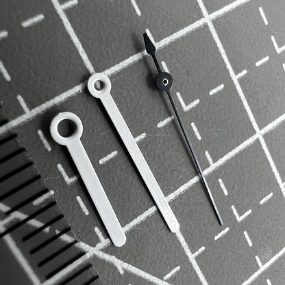 2er Set weiße spitze Zeiger 12mm Rund für Ronda 515 Uhrwerk