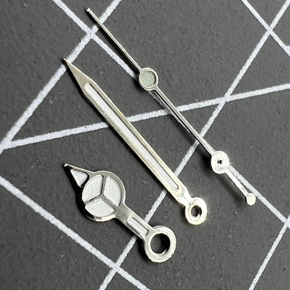 13 mm silberner Rand mit grünem Leuchtzeiger für das Quarzwerk Ronda 515