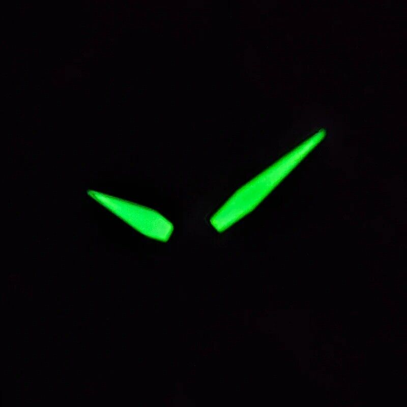 Black trim green luminous watch hands, 15mm, for NH35/NH36 movement, precise timekeeping accessory.