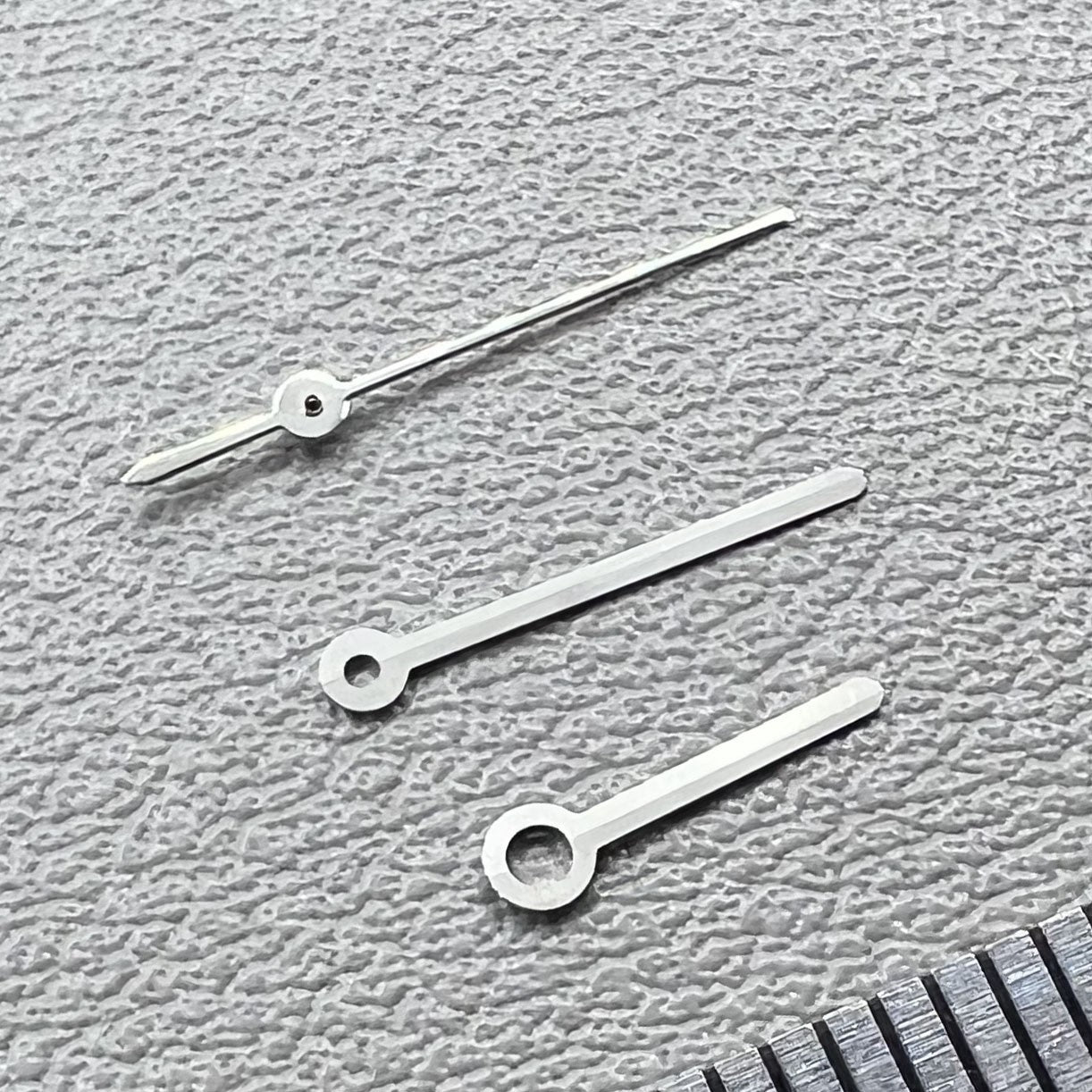 Set of 10mm silver trim watch hands for Miyota 2315 and 2305 movements