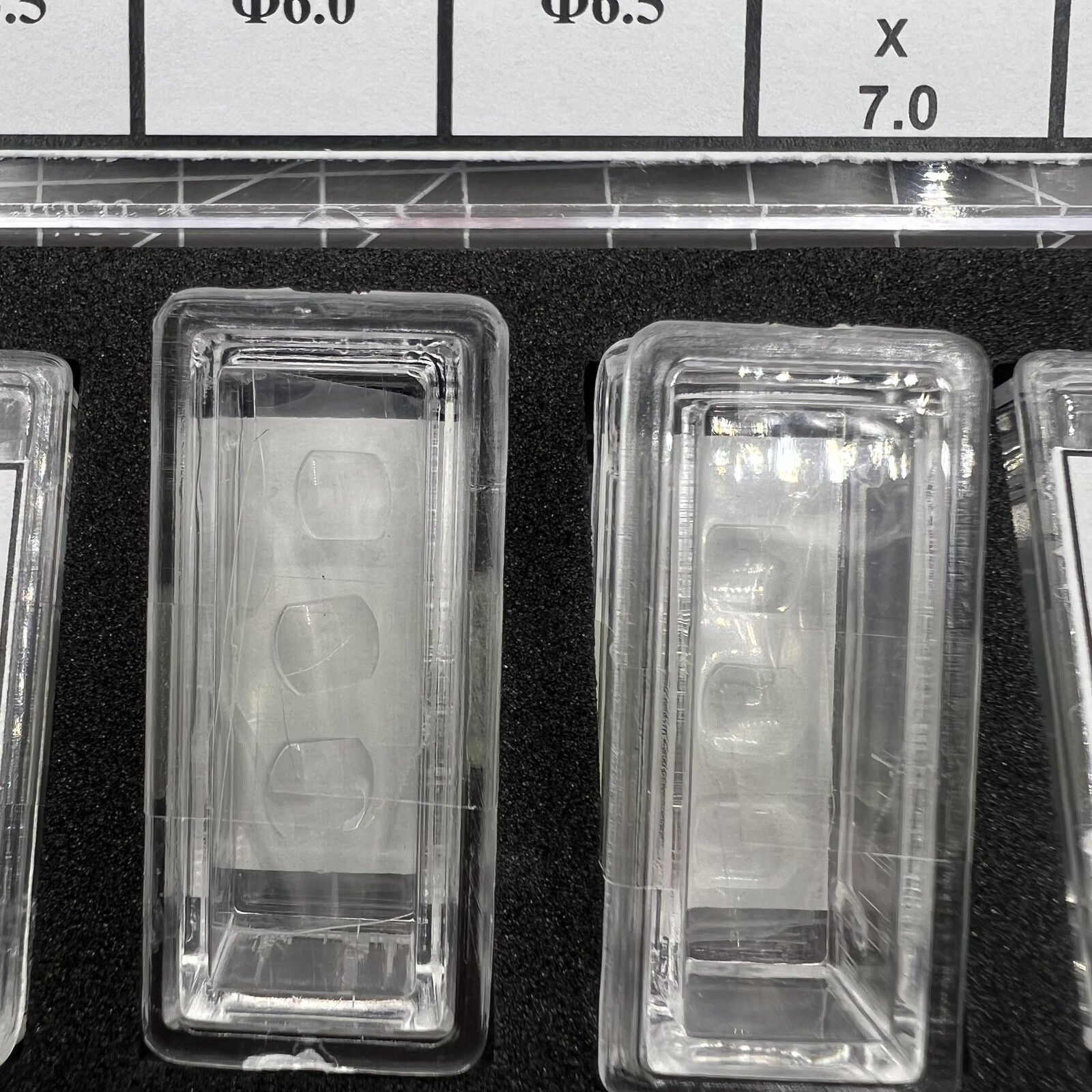 KG-6021-DLF mineral glass date lens set, 3 sizes, 60PCS/box, assorted shapes for watch accessories.