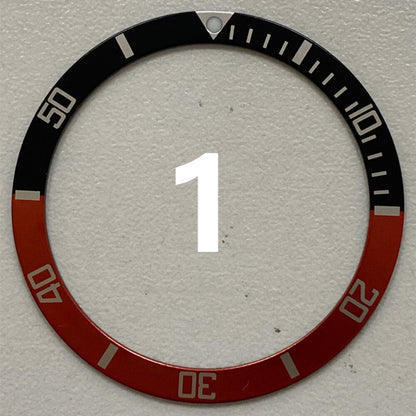 38 mm/31,5 mm mehrfarbige Ziffern-Uhrenlünette aus Aluminium, Uhrenteile