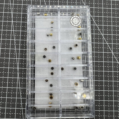 Stainless steel watch crown kit, 36 Japan style pieces for precise watch repairs.