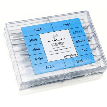 Watch winding stems for ETA 2824, 2836, 2834, 46941, 55841, 7120 movements, ensuring precise time adjustment.