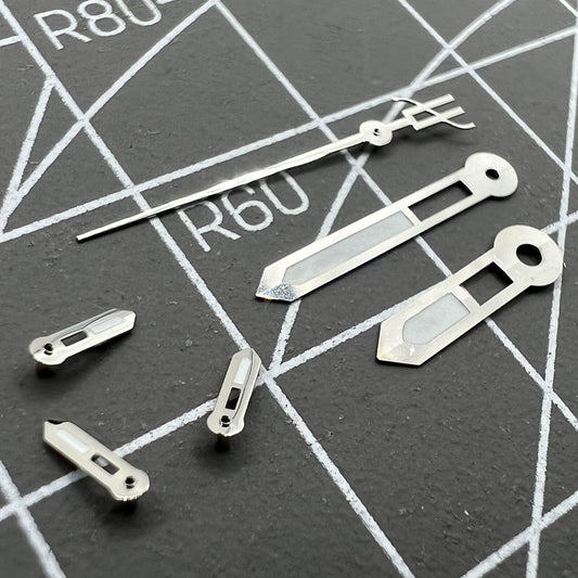 1. Silver Trim 15mm Green Lume Watch Hands for Miyota OS10 OS20 OS22 OS60 OS80 models  