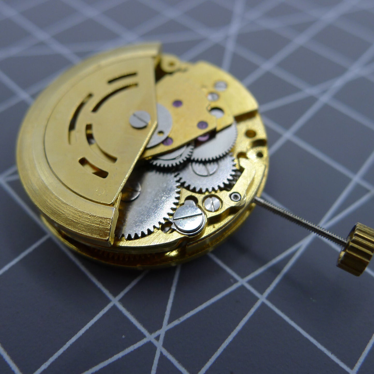 DANDONG 26.5mm 7120 automatic mechanical watch movement showcasing hollow golden design for accurate timekeeping.