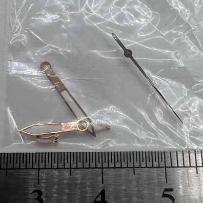 Rose gold 14.5mm watch hands with white paint, perfect for Miyota OS10 OS20 OS60 OS80 movements.