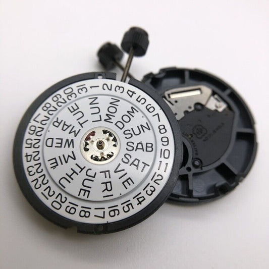 ETA 805.122 Swiss quartz watch movement with 3 hands and day/date display for precise timekeeping