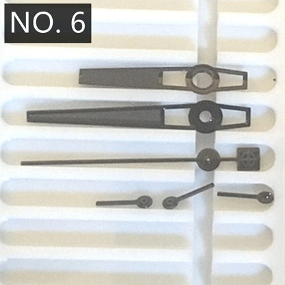 Uhrzeiger mit schwarzer Zierleiste und Leuchtmasse für Ronda 5030.D Quarzuhrwerk P1-H5-NO6 