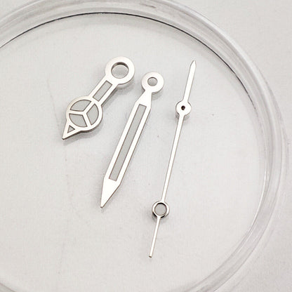 Green luminous watch hands for NH35A/NH36A movement, 7.75x12x13mm, precision design.