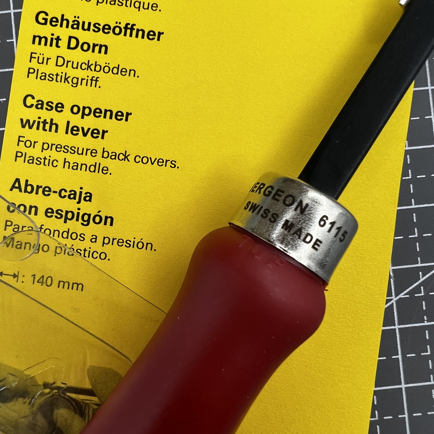 Bergeon Swiss 6115 Gehäuseöffner Werkzeug mit Hebel für Rückdeckel