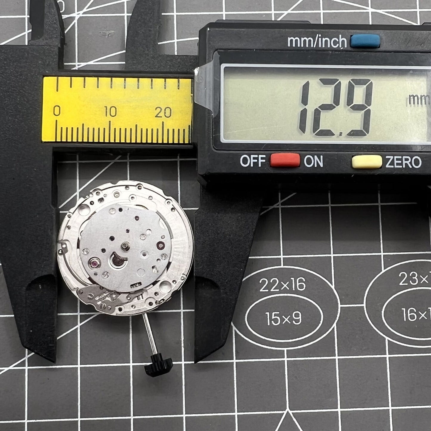 Miyota/Citizen 9039 automatic movement displaying precise three-hand watch mechanism in sleek design.