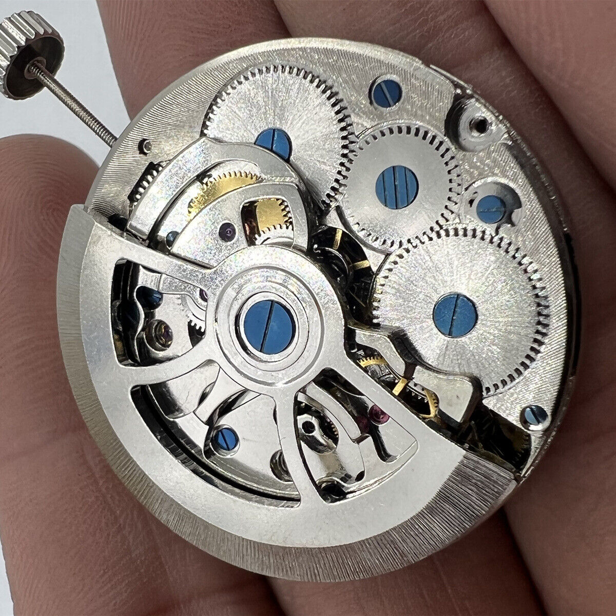 Asian Double Balance Wheel watch, automatic TL3303 with Big Date at 12, elegant design.