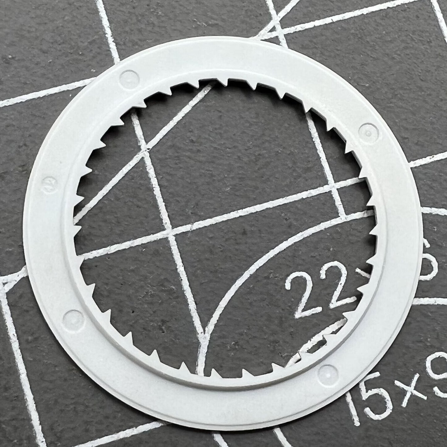 Golden date disk wheel with vintage numeral font for Miyota 8215 watch movement, precise replacement part.