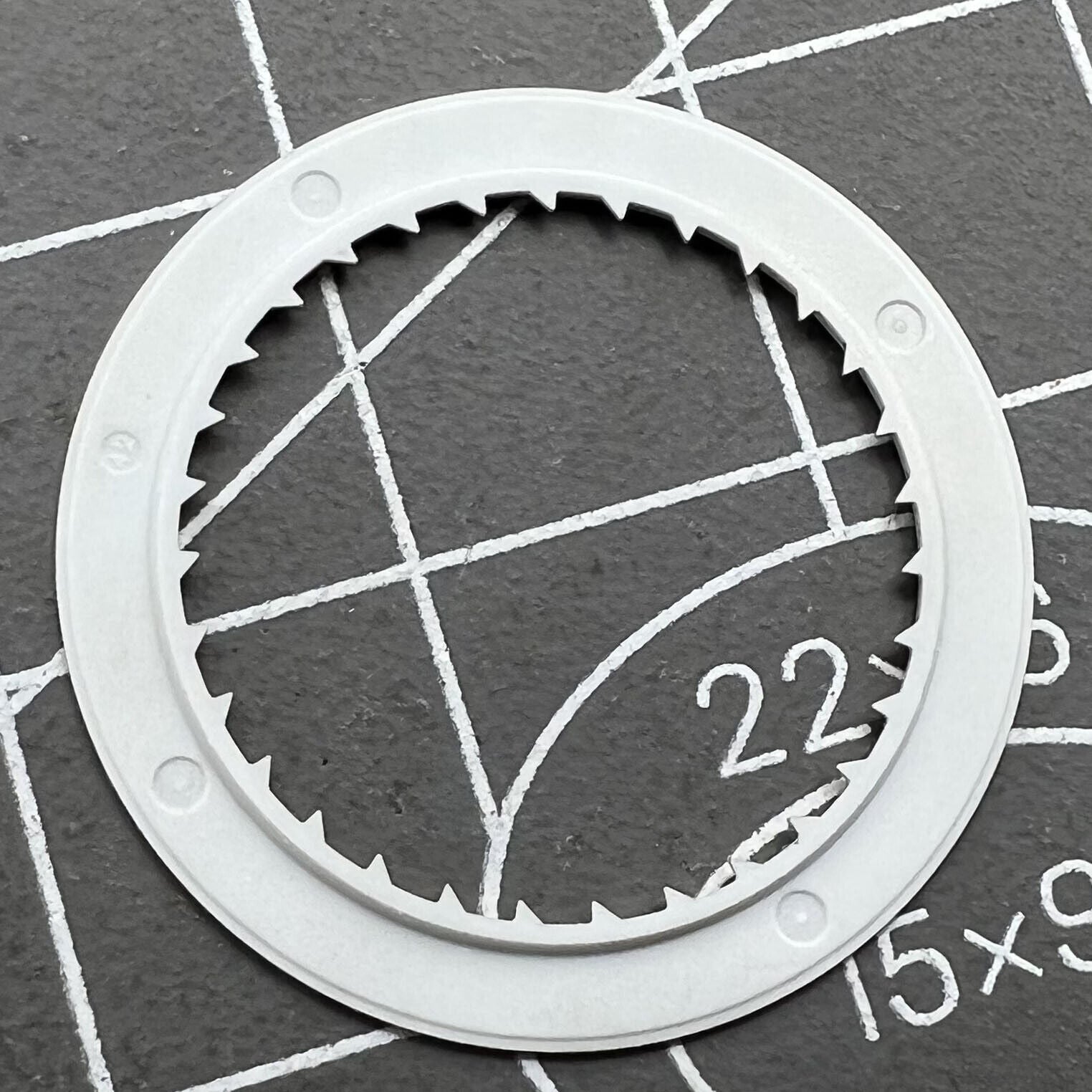 Golden date disk wheel with vintage numeral font for Miyota 8215 watch movement, precise replacement part.