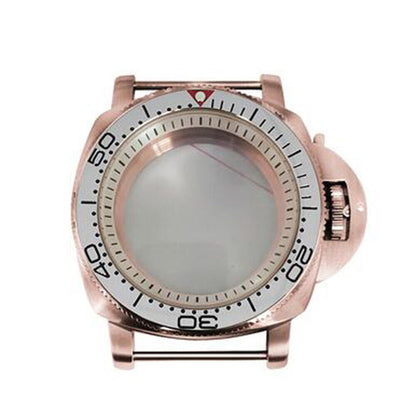 42mm Rose Gold PVD Stainless Steel Watch Case for NH35/36 White Inner Shadow