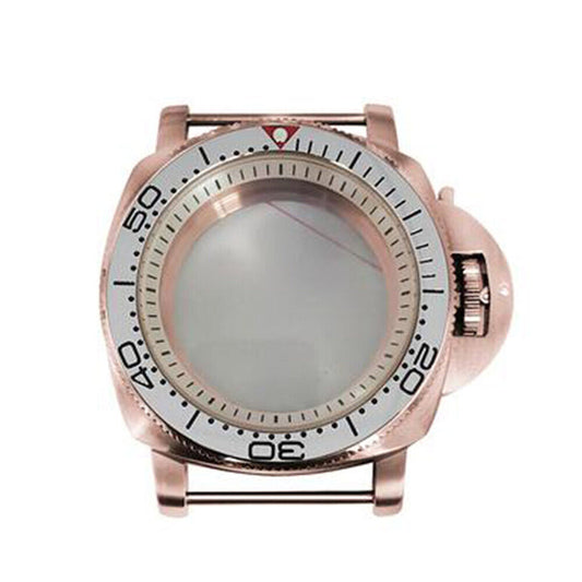 42mm Rose Gold PVD Stainless Steel Watch Case for NH35/36 White Inner Shadow