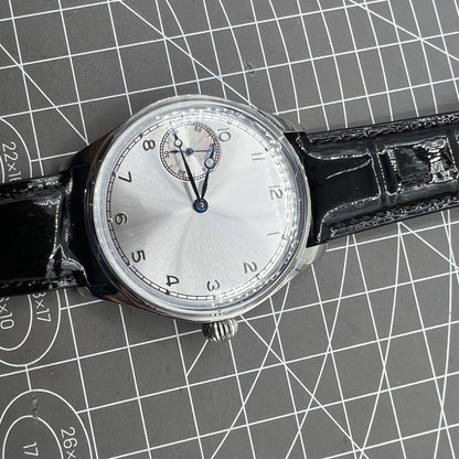 42mm Men Watch Manual Chain Up Seagull ST3600 Mechanical Movement White Dial