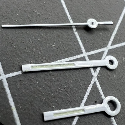Aiguilles de montre carrées à finition argentée et luminescente verte pour mouvement à quartz Miyota 6M12