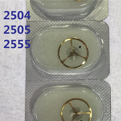 Seagull ST25 2504 complete balance wheel with hairspring for precise watch movement adjustment.