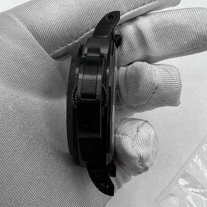 44mm 316L black sapphire watch case by Seagull, compatible with ST3600, ST3621, ETA 6497, 6498 models, sleek and durable.