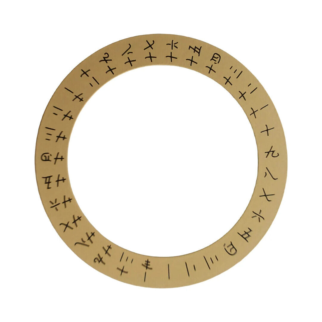 Golden vintage ETA date and week disk overlay for 2834 movement, stylish upgrade for watch accessories