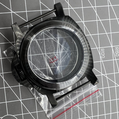 44mm black sapphire watch case by Seagull, fits ST3600/ST3621 & ETA6497/6498 mechanical movements.